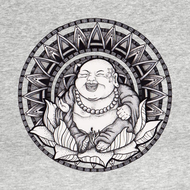 Happy Buddha Mandala - in tie dye or solids by Litedawn